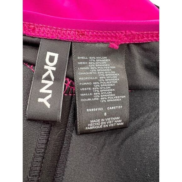 DKNY Magenta Ruched Tummy Control UV Protection One-Piece Swimsuit 8 - Picture 6 of 7